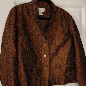 Coldwater Creek Crinkle Brown Jacket 1X